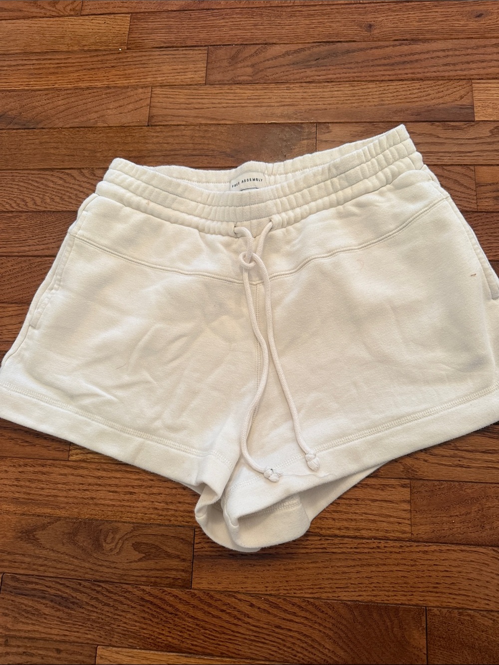 Women's Cream Athletic Drawstring Shorts